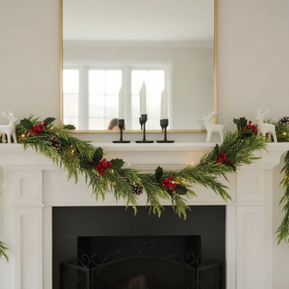 Christmas Norfolk Pine‎ Garland 60in Real Touch Greenery Afloral - PACK OF 3